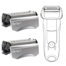 Load image into Gallery viewer, 2 Pack Series 7 70S Electric Shaver Head Replacement for Braun, Foil Shaver Replacement Heads Compatible with Braun Series 7 Shavers 720cc, 730cc, 735s, 750cc, 760cc, 790cc, 795cc Shaver Foil, Silver_1
