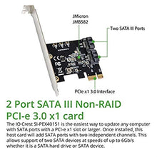 Load image into Gallery viewer, 2 Port SATA III Expansion Card with Low Profile Bracket - 6Gbps SATA 3.0 Controller PCI Express x1 Jmicro Chipset for Windows10/8/7/XP/Vista/Linux_8500
