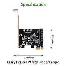 Load image into Gallery viewer, 2 Port SATA III Expansion Card with Low Profile Bracket - 6Gbps SATA 3.0 Controller PCI Express x1 Jmicro Chipset for Windows10/8/7/XP/Vista/Linux_8501

