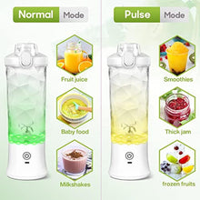 Load image into Gallery viewer, 20 Oz Portable Blender for Shakes and Smoothies,4000mAh Electric Juicer, 270W Motor Smoothie Blender with BPA-Free &amp; IP67 Waterproof, USB Fresh Juice Blender with 2 Mixing Modes for Travel, Gym, Rose, WhiteDiamond_2418
