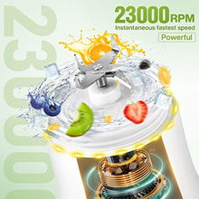 Load image into Gallery viewer, 20 Oz Portable Blender for Shakes and Smoothies,4000mAh Electric Juicer, 270W Motor Smoothie Blender with BPA-Free &amp; IP67 Waterproof, USB Fresh Juice Blender with 2 Mixing Modes for Travel, Gym, Rose_2216
