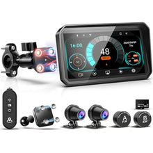 Load image into Gallery viewer, 2026 LBW 6" Portable Motorcycle CarPlay GPS(Includes 128G SD), with Wireless Android Auto, Dual 2K Dash Cam/Recorder, Navigation, HD Waterproof Touchscreen, Quick-Release Magnetic Bracket, TPMS, BT, Black_1
