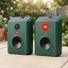 Load image into Gallery viewer, 2026 Solar Bird Repellent Devices, Ultrasonic Pigeon Repeller Outdoor Bird Deterrent for Goose, Duck, Woodpecker, Garden, Patio, Balcony, Pool, Yard and Roof, 2 Pack, Green_1
