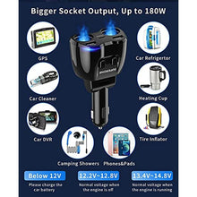 Load image into Gallery viewer, [2026 Upgraded] Cigarette Lighter Splitter, SUPERONE 180W 2-Socket Cigarette Lighter Adapter with Dual QC3.0 and 20W PD USB C Car Charger Splitter for GPS/Dash Cam/Laptop/iPad/iPhone 17/16/15/14/13/12, Black_8564

