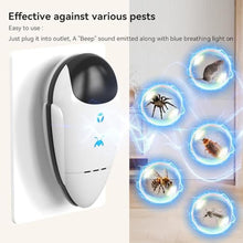 Load image into Gallery viewer, 2026 Upgraded Ultrasonic Repeller &amp; Insect Indoor Repeller, Ultrasonic Plug in Repellent for Roach, Rodent, Mouse, Bugs, Mosquito, Mice, Spider, Ant, Electronic Pest Deterrent, 4 Packs, White_1629
