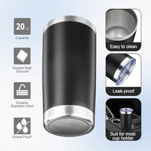 Load image into Gallery viewer, 20oz Tumbler with Lid and Straw Double Wall Powder Coated Vacuum Insulated Coffee Tumbler Stainless Steel Insulated Travel Coffee Mug Spill-Proof Thermal Cup for Hot and Cold Beverage,Black_5132

