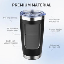 Load image into Gallery viewer, 20oz Tumbler with Lid and Straw Double Wall Powder Coated Vacuum Insulated Coffee Tumbler Stainless Steel Insulated Travel Coffee Mug Spill-Proof Thermal Cup for Hot and Cold Beverage,Black_5134
