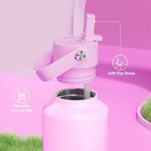 Load image into Gallery viewer, 24 oz Double Walled Water Bottle for Women: Leakproof, Cup Holder Friendly, Standard Mouth, Top Handle, Insulated Stainless Steel Flask for Student, Teacher, Nurse, Commuter, Bag, Home (Cloudy)_5297
