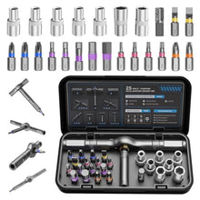 Load image into Gallery viewer, 25-in-1 Ratcheting Screwdriver Set with Magnetic S2 Steel Bits, Multi Bit Screwdriver Tool Kit with Storage Case for Electronics Repair, Furniture Assembly, Computer, Bicycle &amp; DIY Home Tools, inGrey_1
