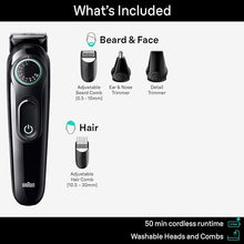Load image into Gallery viewer, Braun All-In-One Style Kit Series 3 3450, 5-in-1 Trimmer for Men with Beard Trimmer, Ear &amp; Nose Trimmer, Hair Clippers &amp; More, Ultra-Sharp Blade, 40 Length Settings and Washable
