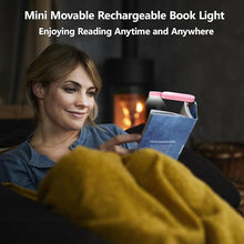 Load image into Gallery viewer, VAVOFO USB Rechargeable Book Light, Blue Light Blocking, Amber Light Clip On Bookmark Shaped Reading Light, Eye Care 6 LEDs Book Light for Bookworms Reading in Bed (Pink)
