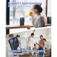 Load image into Gallery viewer, 3 Band Pocket Radio, Portable AM FM SW Battery Operated Radio with Shortwave, Back Clip Transistor radios with Emergency LED Flashlight, 3.5mm Earphone Jack, Large Speaker for Indoor Outdoor, Black_4016
