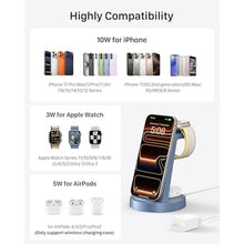 Load image into Gallery viewer, 3 in 1 Charging Station for iPhone, Wireless Charger for iPhone 14 13 12 11 X Pro Max &amp; Apple Watch - Charging Stand Dock for AirPods (Blue)_4312
