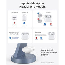 Load image into Gallery viewer, 3 in 1 Charging Station for iPhone, Wireless Charger for iPhone 14 13 12 11 X Pro Max &amp; Apple Watch - Charging Stand Dock for AirPods (Blue)_4313
