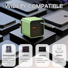 Load image into Gallery viewer, 3 in 1 GaN Charger, Scalable 80w Max Fast Charger Module,Retractable Phone Charger Wall Plug,All in One c harger Retractable Cable 17/16/15,Galaxy S25 (Green)_442
