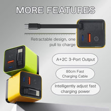 Load image into Gallery viewer, 3 in 1 GaN Charger, Scalable 80w Max Fast Charger Module,Retractable Phone Charger Wall Plug,All in One c harger Retractable Cable 17/16/15,Galaxy S25 (Green)_444
