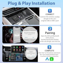 Load image into Gallery viewer, 3-in-1 Wireless Carplay and Android Auto Adapter Streaming Video Fits Netflix/YouTube/TF Card, 2025 Upgrade Magic Car Play Vedio Box Converts OEM Wired to Wireless CarPlay Adapter for Cars from 2016, Black_2684

