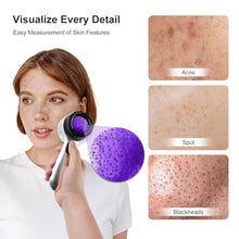 Load image into Gallery viewer, 30x Magnifying Dermatoscope with LED, Rechargeable Handheld Skin Analyzer, 4 Lighting Modes &amp; High Clarity Lens for Skin, Scalp &amp; Hair Follicle Observation, Grey_2959
