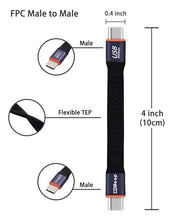 Load image into Gallery viewer, COMeap Short USB C Cable, 40Gbps Short USB 4 Cable, 240W PD Fast Charging, Compatible with Thunderbolt 4/3, Laptop, Tablet, Phone, Steam Deck, ROG Ally - 4 Inch
