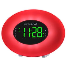 Load image into Gallery viewer, HANNLOMAX HX-162CR AM/FM PLL Radio with Alarm Clock, RGB Mood Light (7 Colors) and Dynamic Mode, 1&quot; LED Display with dimmer Function, AC Operation only (Silver)
