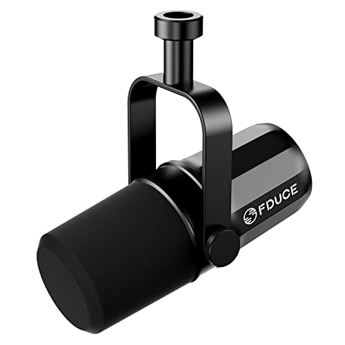 FDUCE XLR Dynamic Microphone for Vocal Recording, Podcasting, Gaming, Live Streaming&Broadcasting, All Metal Cardioid Mic, Voice-Isolating Technology SL40X