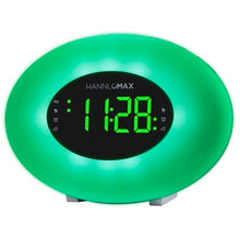 Load image into Gallery viewer, HANNLOMAX HX-162CR AM/FM PLL Radio with Alarm Clock, RGB Mood Light (7 Colors) and Dynamic Mode, 1&quot; LED Display with dimmer Function, AC Operation only (Silver)
