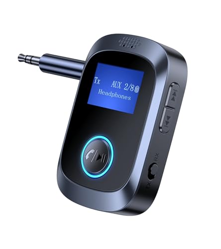 Airplane Bluetooth Adapter for Headphones, Bluetooth Transmitter for TV/PC/Gym, Audio Receiver for Stereo Receiver, KAIY Wireless 5.3 Transmitter Receiver, Wireless AUX Adapter for Car Music