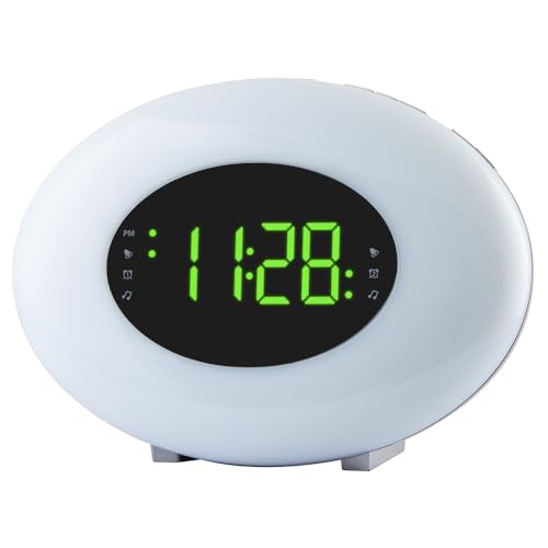 HANNLOMAX HX-162CR AM/FM PLL Radio with Alarm Clock, RGB Mood Light (7 Colors) and Dynamic Mode, 1