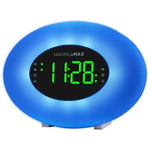Load image into Gallery viewer, HANNLOMAX HX-162CR AM/FM PLL Radio with Alarm Clock, RGB Mood Light (7 Colors) and Dynamic Mode, 1&quot; LED Display with dimmer Function, AC Operation only (Silver)
