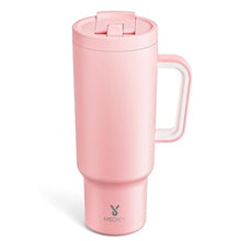 Load image into Gallery viewer, Meoky 40 oz Tumbler with Handle and Flip Straw, 100% Leakproof Tumbler with Lid and Straw, Stainless Steel Insulated Cup, Cupholder Friendly, Keeps Cold for 34 Hours (Blush)
