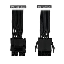 Load image into Gallery viewer, COMeap (2-Pack CPU 8 Pin Extension Cable?CPU 8-Pin Female to 8 (4+4) Pin Male EPS 12V Extension for Motherboard (Not PCIe VGA) 13-inch(34cm)
