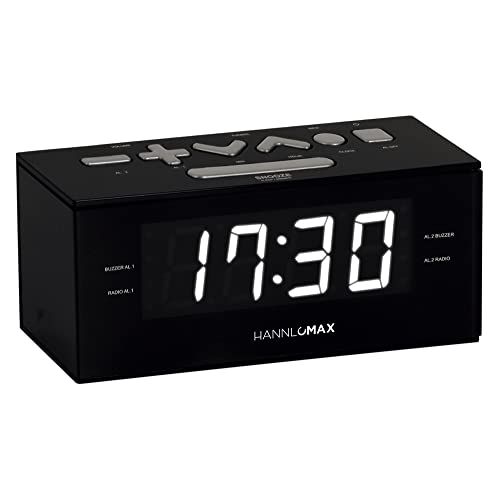 HANNLOMAX HX-144CR Alarm Clock Radio, PLL AM/FM Radio, 1.2