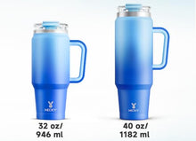 Load image into Gallery viewer, Meoky 40 oz Tumbler with Handle and Straw, Insulated Tumbler with Lid and Straw, Stainless Steel Travel Mug, Keeps Cold for 34 Hours, 100% Leak Proof, Fits in Car Cup Holder (Sky)
