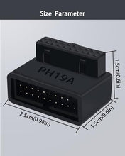 Load image into Gallery viewer, COMeap USB 3.0 90 Degree Motherboard Adapter, 19Pin Male to Female L Turn Right Angle Extension Power Adapter for Desktop Motherboard Internal Header Up Angled?Pack of 2?
