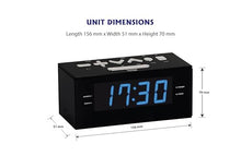 Load image into Gallery viewer, HANNLOMAX HX-144CR Alarm Clock Radio, PLL AM/FM Radio, 1.2&quot; LED Display, Digital Clock with Dual Alarm, AC Operation only. (Black_Blue LED)
