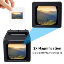 Load image into Gallery viewer, 35mm Slide Viewer, 2X Magnification Slide Viewer for Viewing 35mm Slides, Slide Projector for Old Slides (2AAA Batteries Included), black_486
