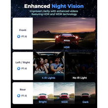 Load image into Gallery viewer, 360 View 4 Channel Dash Cam Front and Rear Left Right Inside Camera for Cars, GPS and 5G Band WiFi, Night Vision, 160 Wide Angle, WDR, 24H Parking Mode, Supercapacitor, Included 128GB Card, Black_694
