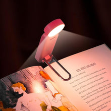 Load image into Gallery viewer, VAVOFO USB Rechargeable Book Light, Blue Light Blocking, Amber Light Clip On Bookmark Shaped Reading Light, Eye Care 6 LEDs Book Light for Bookworms Reading in Bed (Pink)
