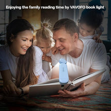 Load image into Gallery viewer, VAVOFO USB Rechargeable Book Light, Blue Light Blocking, Amber Light Clip On Bookmark Shaped Reading Light, Eye Care 6 LEDs Book Light for Bookworms Reading in Bed with 9 Lighting Modes (Light Blue)
