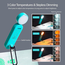 Load image into Gallery viewer, VAVOFO USB Rechargeable Book Light, Blue Light Blocking, Amber Light Clip On Bookmark Shaped Reading Light, Eye Care 6 LEDs Book Light for Bookworms Reading in Bed with 9 Lighting Modes (Blue)
