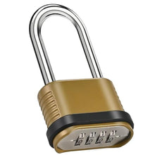 Load image into Gallery viewer, 4 Digit Heavy Duty Combination Lock - 105mm Long Shackle (1pcs, Golden), zincalloy_1

