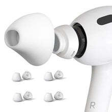 Load image into Gallery viewer, 4 Pairs Ear Tips for AirPods Pro 1 &amp; 2 [Relief Pain] [Fit in Case] Noise Cancellation Add Grip Sport Earbuds Extra Small/Small/Medium/Large (Mix Sizes), White_1
