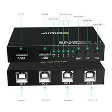 Load image into Gallery viewer, 4 Ports KVM Switch Distributor, DNF Keyboard Mouse Synchronizer, USB Shared Display Synchronization Controller, OneColor_2121

