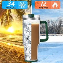 Load image into Gallery viewer, 40 oz Tumbler with Handle | Stainless Steel Insulated Tumblers with Lids and Straw | Insulated Travel Mug Iced Coffee Cup | Keeps Cold for 34 Hours | Dishwasher Safe, BPA Free | Sage Green, ASageGreen_7811
