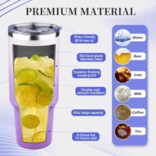 Load image into Gallery viewer, 40 oz Tumbler with Lids and Straws Double Wall Vacuum Insulated Tumbler Cup,Stainless Steel Leak-proof Thermal Tumbler Powder Coated Travel Coffee Mug for Cold and Hot Drinks,Gardient Purple, GardientPurple_5120
