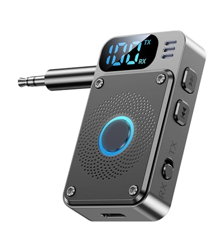 Airplane Bluetooth Adapter for AirPods Headphones, Bluetooth Transmitter for TV Headphones, Wireless Audio Receiver for Home Stereo, 3.5mm AUX Adapter for Car, KAIY Wireless 5.4 Transmitter Receiver