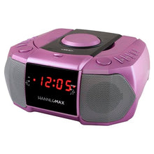 Load image into Gallery viewer, HANNLOMAX HX-334CD CD Player with PLL AM/FM Radio, Digital Clock with Dual Alarm, Red LED Display, Aux-in, AC Operation only. (Purple)
