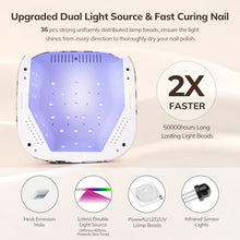 Load image into Gallery viewer, Lavinda LED Nail Lamp UV Light for Gel Nails 54W Cordless Rechargeable UV Lamp Nail Light with 4 Timer, 2X Faster Professional Gel Polish Curing Nail Dryer for Salon Use-Leopard Print
