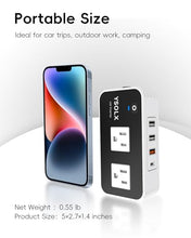 Load image into Gallery viewer, YSOLX 200W Car Power Inverter, DC 12V to 110V AC Inverter, Car Char?er Adapter with 20W USB-C/USB-QC(18W)/4.8A Dual USB/Dual AC Outlet, Car Plu? Adapter Outlet for Laptop/Road Trip
