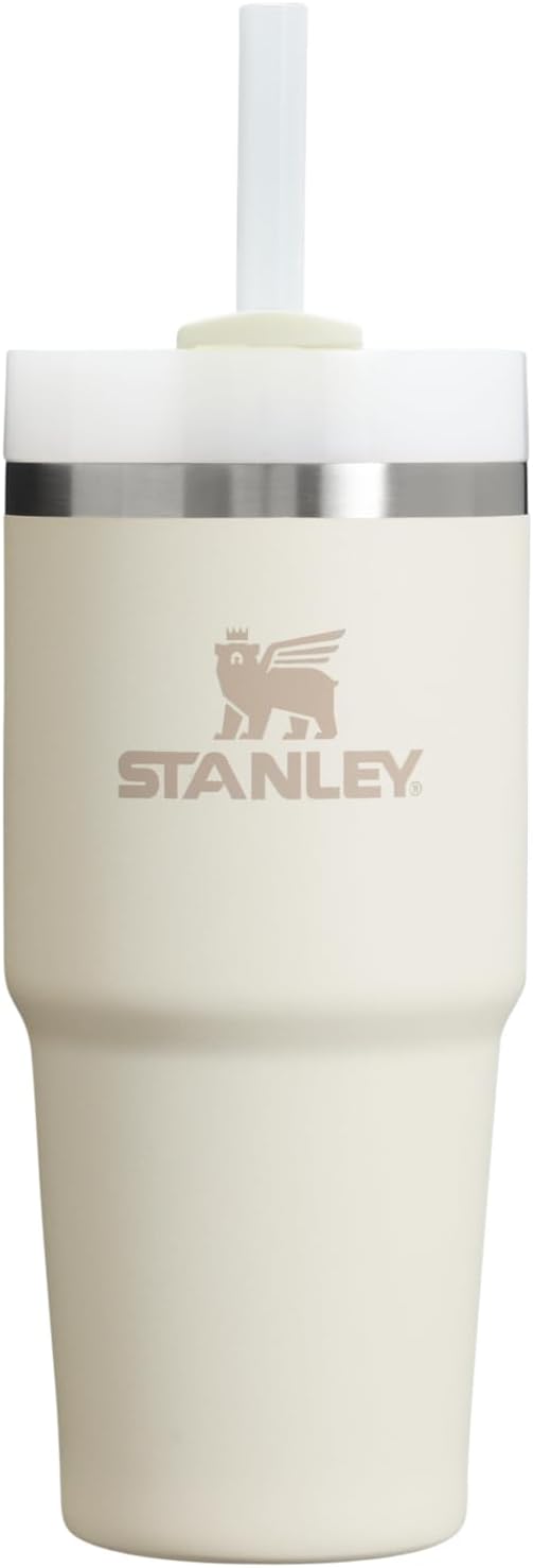 Stanley Quencher H2.0 FlowState Stainless Steel Vacuum Insulated Tumbler with Lid and Straw for Water, Iced Tea or Coffee, Smoothie and More, Cream 2.0, 14oz